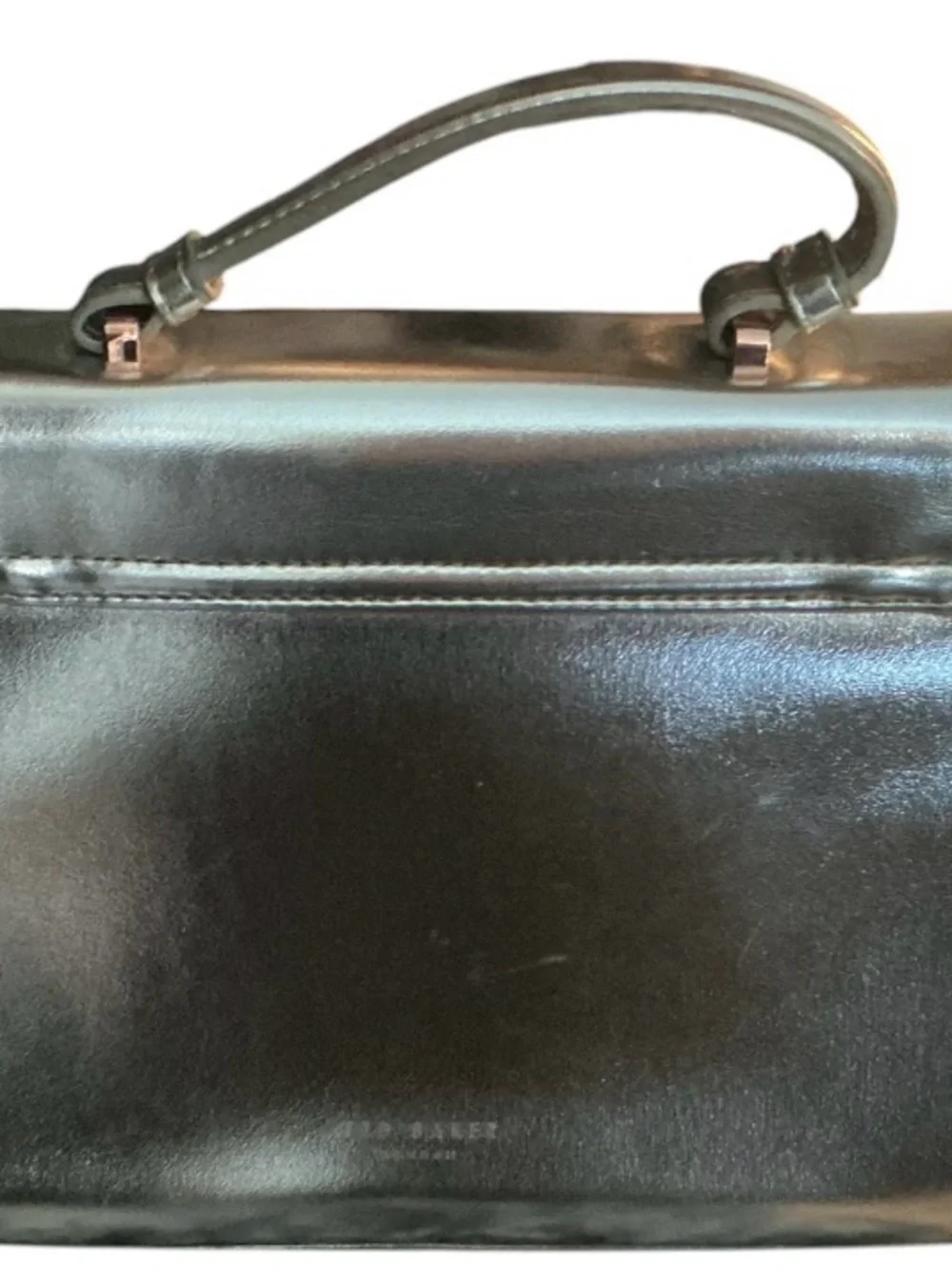 Ted Baker Metallic Silver Top-Handle Satchel